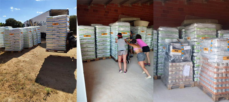 VETO Spendenankunft in der Albergeue Villarobledo - unsere Lagerhalle VETO Spendenankunft in der Albergeue Villarobledo - unsere Lagerhalle