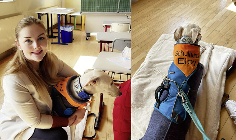 Annika mit Schulhund Eloy Annika mit Schulhund Eloy